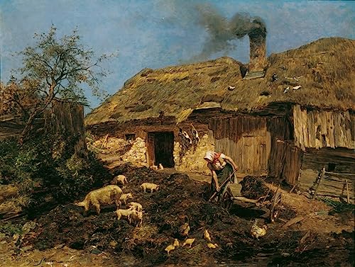 NAAYRASA Berühmte Gemälde Poster Und Drucke Abstraktes Gemälde Arbeit Am Baauernhof von Olga Wisinger Florian Berühmte Leinwand Drucken für Schlafzimmer Home Decor 60x90cm von NAAYRASA