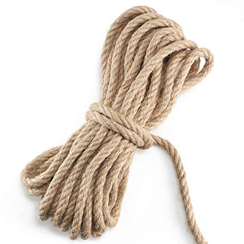 NACTECH Hanfseil 10mm Juteseil Natürliche Hanfschnur Jute Seil Tauziehen Tau Seil Natur Juteschnur Starke Jutekordel Bastelnschnur für Haus Garten DIY Basteln Deko 10M von NACTECH