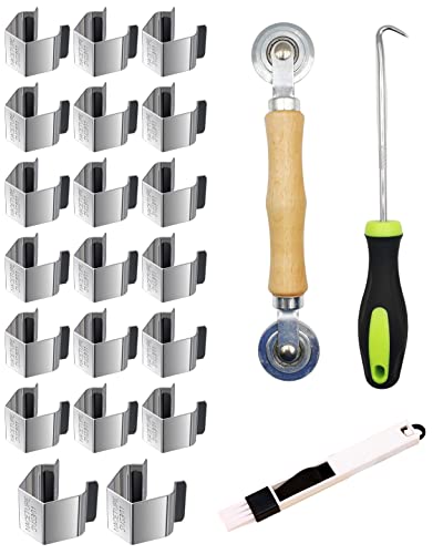 Bildschirmtür-Werkzeug-Set – 20 Stück Bildschirm-Installations-Clips mit Bildschirmrollwerkzeug und Entfernen Türhaken, Bildschirm-Reparaturset, Mechaniker-Werkzeug Bildschirmtür-Werkzeug-Set – 20 Stück Bildschirm-Installations-Clips mit Bildschirmrollwerkzeug und Entfernen Türhaken, Bildschirm-Reparaturset, Mechaniker-Werkzeug von NACETURE
