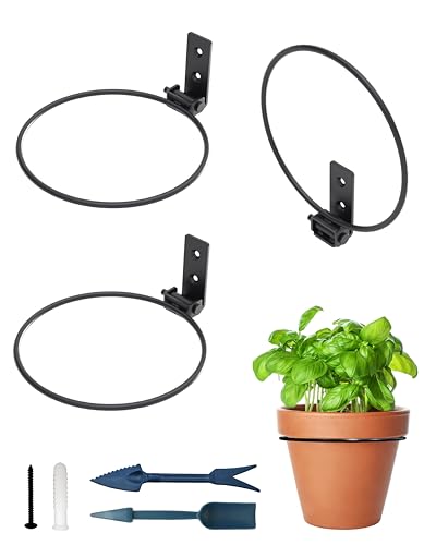 NACETURE Blumentopfhalter Ring für Wandhalterung 15,2 cm faltbar – robuste runde Metall-Pflanzgefäßhaken – Zauntopf Pflanzenhalter Hängehalterung für den Innen- und Außenbereich von NACETURE