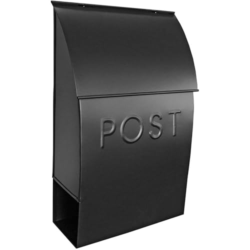Milano Briefkasten, spitz, rustikal, pulverbeschichtet, schwarz, maximaler Rostschutz, Wand-ed, 10 x 10 x 4, Hardware im Lieferumfang enthalten, MB-44902 von North American Country Home von NACH