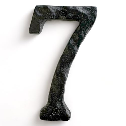 NACH Hausnummern für den Außenbereich, 14 cm, Schwarze Adressnummern für Haus – Nummer 7 – rustikale Zahlen für den Außenbereich mit Befestigungsmaterial NACH Hausnummern für den Außenbereich, 14 cm, Schwarze Adressnummern für Haus – Nummer 7 – rustikale Zahlen für den Außenbereich mit Befestigungsmaterial von NACH