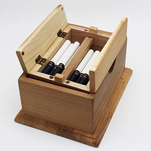 NACHEN Holz Zigarettenetui Box Zigaretten-Etui für 20 Zigaretten Lift Up Automatische Desktop-Zigarrenschachtel-Speicher-Schreibtisch Decrection Zigarettenschachtel von NACHEN