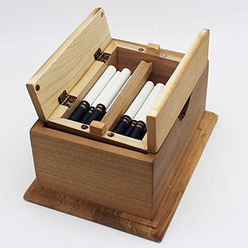 NACHEN Holz Zigarettenetui Box Zigaretten-Etui für 20 Zigaretten Lift Up Automatische Desktop-Zigarrenschachtel-Speicher-Schreibtisch Decrection Zigarettenschachtel NACHEN Holz Zigarettenetui Box Zigaretten-Etui für 20 Zigaretten Lift Up Automatische Desktop-Zigarrenschachtel-Speicher-Schreibtisch Decrection Zigarettenschachtel von NACHEN