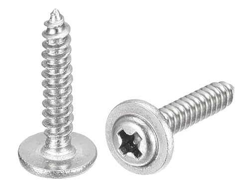 NACX M2 x 12 mm Halsspannkopf-Holzschrauben, 304 Edelstahl, selbstschneidende Schrauben, Kreuzschlitzschrauben, Rundkopfschrauben, Befestigung für Holz, 300 Stück von NACX
