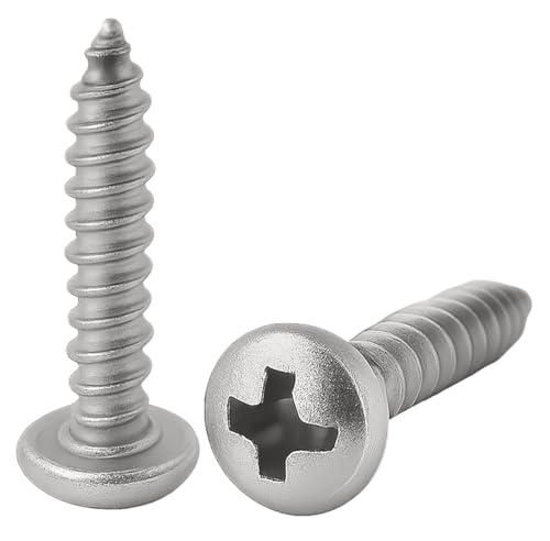 NACX M3,5 x 16 mm Kreuzschlitz-Flachkopfschrauben, selbstbohrende Holzschrauben, 304 Edelstahl, Trockenbauschraube, Kreuzpilzkopf, selbstschneidende Schrauben, 150 Stück NACX M3,5 x 16 mm Kreuzschlitz-Flachkopfschrauben, selbstbohrende Holzschrauben, 304 Edelstahl, Trockenbauschraube, Kreuzpilzkopf, selbstschneidende Schrauben, 150 Stück von NACX