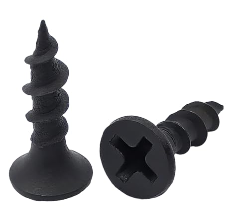 NACX M3,8 x 16 mm, schwarze selbstschneidende Trockenbauschrauben, Karbonstahl, Holzschrauben, Grobgewinde, Kreuzschlitz-Flachkopfschrauben für Holz, Schrank, Möbel, 175 Stück NACX M3,8 x 16 mm, schwarze selbstschneidende Trockenbauschrauben, Karbonstahl, Holzschrauben, Grobgewinde, Kreuzschlitz-Flachkopfschrauben für Holz, Schrank, Möbel, 175 Stück von NACX