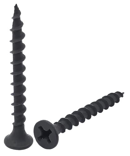 NACX M3,8 x 38 mm, schwarze selbstschneidende Trockenbauschrauben, Karbonstahl, Holzschrauben, Grobgewinde, Kreuzschlitz-Flachkopfschrauben für Holz, Schrank, Möbel, 100 Stück NACX M3,8 x 38 mm, schwarze selbstschneidende Trockenbauschrauben, Karbonstahl, Holzschrauben, Grobgewinde, Kreuzschlitz-Flachkopfschrauben für Holz, Schrank, Möbel, 100 Stück von NACX
