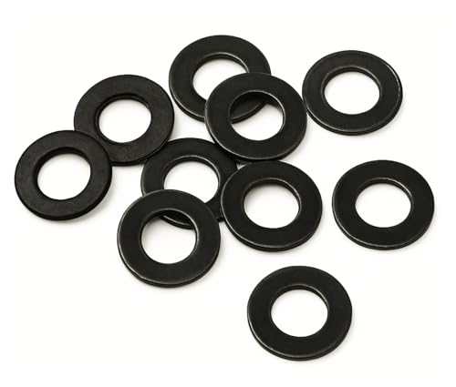 NACX M4 schwarze flache Unterlegscheiben, 304 Edelstahl, Metallscheiben, 4 mm Innendurchmesser, 9 mm Außendurchmesser, 0,8 mm dick, 500 Stück von NACX