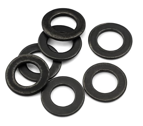 NACX M8 schwarze flache Unterlegscheiben, 304 Edelstahl, Metallscheiben, 8 mm Innendurchmesser, 16 mm Außendurchmesser, 1,5 mm dick, 90 Stück von NACX
