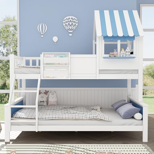 Etagenbett 90x200cm+120x200cm mit Stauraumkasten dreistufige Schrägleiter einzigartige Fensterform Graffiti-Tafel an der Seite Kiefer + MDF weiß + blau Etagenbett 90x200cm+120x200cm mit Stauraumkasten dreistufige Schrägleiter einzigartige Fensterform Graffiti-Tafel an der Seite Kiefer + MDF weiß + blau von NADEUSAK
