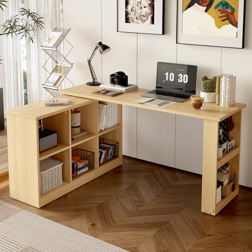 Multifunktionaler Bürotisch 140x104x75cm mit Sechsfach-Lagerschrank und Ablage Robuste Schreibtischplatte Veränderbare Form Natural Multifunktionaler Bürotisch 140x104x75cm mit Sechsfach-Lagerschrank und Ablage Robuste Schreibtischplatte Veränderbare Form Natural von NADEUSAK