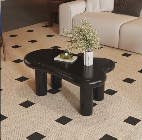 NADEUSAK Couchtisch in Cloud-Form aus MDF mit 16-Farbiger Beleuchtung Schublade – Moderner Wohnzimmertisch, mit Stauraum,70x100cm (Schwarz) von NADEUSAK
