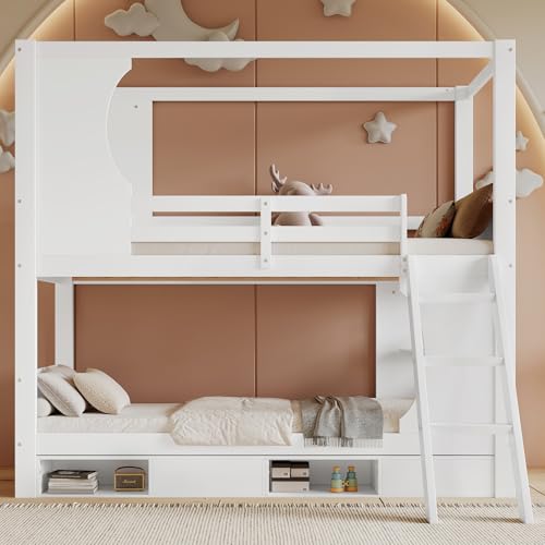 NADEUSAK Etagenbett 90x200cm Kinderbett mit Fallschutzgitter Tisch Schuhschrank mit Vier Fächern Reichlich Stauraum Dreistufige Schrägleiter Kiefer+MDF+Sperrholz Weiß NADEUSAK Etagenbett 90x200cm Kinderbett mit Fallschutzgitter Tisch Schuhschrank mit Vier Fächern Reichlich Stauraum Dreistufige Schrägleiter Kiefer+MDF+Sperrholz Weiß von NADEUSAK
