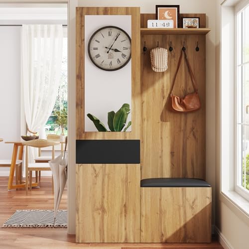 NADEUSAK Garderobenset mit Spiegel Garderobenhaken und Schuhschrank NADEUSAK Garderobenset mit Spiegel Garderobenhaken und Schuhschrank von NADEUSAK
