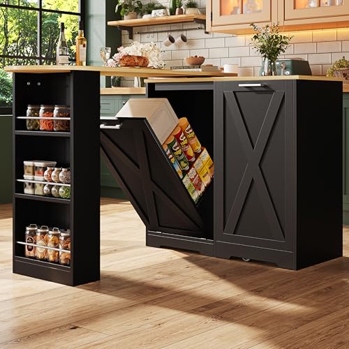 NADEUSAK Modern 360° drehbare Essbar, multifunktionale Aufbewahrung, geeignet für Schlafzimmer,Wohnzimmer,Esszimmer, drehbarer Sideboardschrank mit 2 Schubladen, 2 Türen, Seitenregalen(Schwarz1) von NADEUSAK