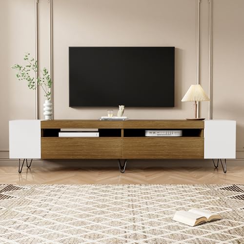 NADEUSAK Moderne TV-Kommode Weiß Holzoptik 180 cm von NADEUSAK