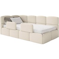 NADUVI Collection | Jugendbett inkl. Matratze Chloe links Bouclé 90x200 mit Staufach und Sprossen NADUVI Collection | Jugendbett inkl. Matratze Chloe links Bouclé 90x200 mit Staufach und Sprossen von NADUVI Collection