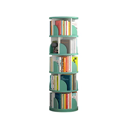 NADYE Bücherregal Librería, 5-stufiges drehbares Bücherregal, modernes 360-Grad-Display, bodenstehendes Bücherregal mit Schallwand, kreatives Buch (Green 160x46cm) von NADYE