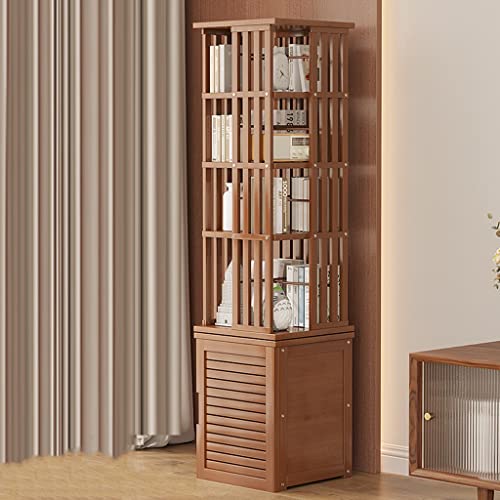 NADYE Bücherregal aus Massivholz für Wohnzimmer, leichtes drehbares Bücherregal mit rutschfesten Füßen, Zaun-Design (Teal 37x37x200cm) von NADYE