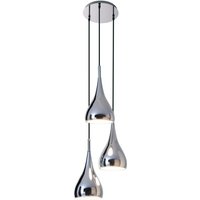 Pendelleuchte Designlampe Deckenlampe Hängeleuchte Chrom Metall 3-Flammig von NAEVE LEUCHTEN