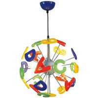 Pendelleuchte Hängelampe Kinderkeuchte Spielzimmer bunt Buchstaben h 120 cm von NAEVE LEUCHTEN