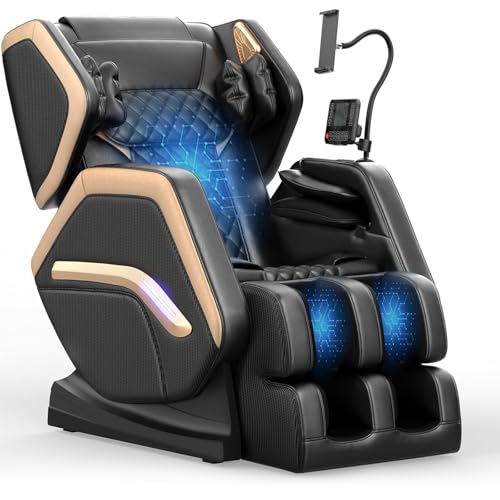 NAGLIFOR Massagesessel, Ganzkörper-Massagestuhl mit 14 Rollen, 8 Airbags Massage, Heizfunktion, Fußmassage, Bluetooth-Lautsprecher, Touch-Fernbedienung von NAGLIFOR