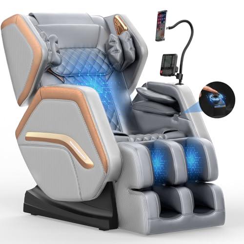 NAGLIFOR Massagesessel, Ganzkörper-Massagestuhl mit 14 Rollen, 8 Airbags Massage, Heizfunktion, Fußmassage, Bluetooth-Lautsprecher, Touch-Fernbedienung von NAGLIFOR