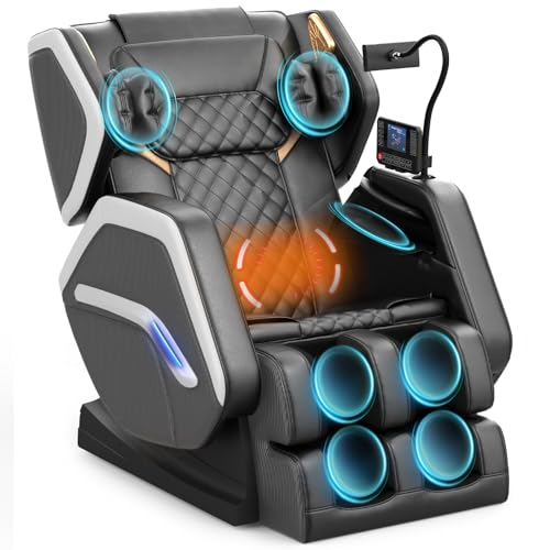 NAGLIFOR Massagesessel,Ganzkörper-Massagestuhl, 14 Massagerollen, Rücken- und Beinheizung, Fußmassage, 8 Airbags, Bluetooth-Lautsprecher, Touch-Fernbedienung für Familie und Freunde von NAGLIFOR