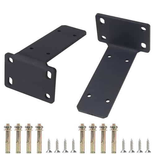 NAHUAA 2 Stück Regalhalterung 14 cm Schwarz Schwerlastwinkel Schwerlast L Regalwinkel Metallwinkel Schwerlastkonsole für die Wandmontage, Tragkraft 75 KG von NAHUAA