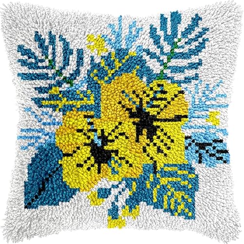 Latch Hook Cushion Kit, Panther Knüpfkissen Set Knotting And Weaving Set Knüpfpackungen Diy Kissen Knüpfset Knüpfen Embroidery Kit Pflanzen Und Blumen 43X43Cm Latch Hook Cushion Kit, Panther Knüpfkissen Set Knotting And Weaving Set Knüpfpackungen Diy Kissen Knüpfset Knüpfen Embroidery Kit Pflanzen Und Blumen 43X43Cm von NAHUIGOOD