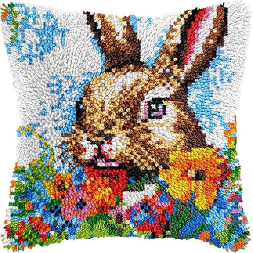 NAHUIGOOD Knüpfkissen-Set,Diy Knüpfhaken, Teppich-Stickset, Häkel-Leinenmuster, Handarbeiten Für Kinder, Erwachsene Und Anfänger Blumen Und Kaninchen 43X43Cm NAHUIGOOD Knüpfkissen-Set,Diy Knüpfhaken, Teppich-Stickset, Häkel-Leinenmuster, Handarbeiten Für Kinder, Erwachsene Und Anfänger Blumen Und Kaninchen 43X43Cm von NAHUIGOOD