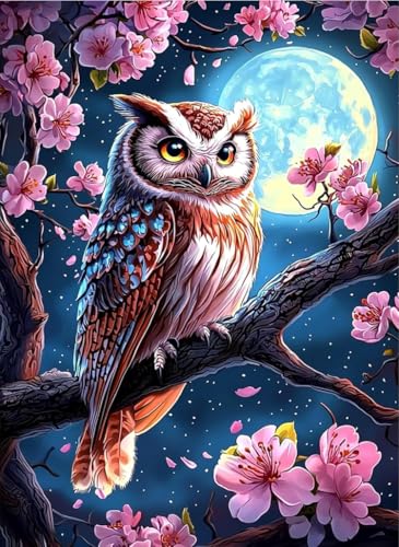 NAHUIGOOD Kreuzstich Set Vorgedruckt,Eule auf Kirschblütenbaum 11CT40x50cm,Stickvorlagen Stickbilder Vorgedruckt Kreuzstich Cross Stitch Embroidery Kit Stickset Sticken Set für Erwachsene Anfänger NAHUIGOOD Kreuzstich Set Vorgedruckt,Eule auf Kirschblütenbaum 11CT40x50cm,Stickvorlagen Stickbilder Vorgedruckt Kreuzstich Cross Stitch Embroidery Kit Stickset Sticken Set für Erwachsene Anfänger von NAHUIGOOD