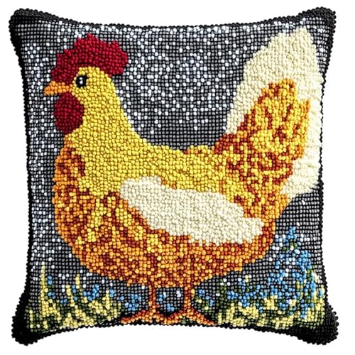 NAHUIGOOD Kreuzstichkissen Stickbildhenne 45X45Cm Vorgezeichnet Kreuzstichpackung Kissen Front Zum Selbersticken Mit Stickbild Auf 100% Baumwoll Stoff Und Stickgarn NAHUIGOOD Kreuzstichkissen Stickbildhenne 45X45Cm Vorgezeichnet Kreuzstichpackung Kissen Front Zum Selbersticken Mit Stickbild Auf 100% Baumwoll Stoff Und Stickgarn von NAHUIGOOD