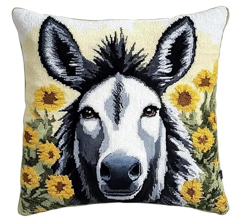 NAHUIGOOD Kreuzstichkissen Stickbildsonnenblume, Esel 45X45Cm Vorgezeichnet Kreuzstichpackung Kissen Front Zum Selbersticken Mit Stickbild Auf 100% Baumwoll Stoff Und Stickgarn NAHUIGOOD Kreuzstichkissen Stickbildsonnenblume, Esel 45X45Cm Vorgezeichnet Kreuzstichpackung Kissen Front Zum Selbersticken Mit Stickbild Auf 100% Baumwoll Stoff Und Stickgarn von NAHUIGOOD