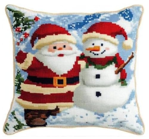 NAHUIGOOD Stick Kit Diy Kissen Kit Kissen Cover Bastelset Cartoon Alter Mann Und Schneemann 45X45Cm Diy Kissenbezug Für Erwachsene Anfänger, Handnäh Stickset Mit Blumenmustern NAHUIGOOD Stick Kit Diy Kissen Kit Kissen Cover Bastelset Cartoon Alter Mann Und Schneemann 45X45Cm Diy Kissenbezug Für Erwachsene Anfänger, Handnäh Stickset Mit Blumenmustern von NAHUIGOOD