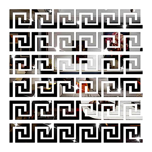NAILDOKI Wandaufkleber, Acryl-Spiegelaufkleber-Set, 30 Stück, DIY Spiegel Wandsticker für Wohnzimmer Schlafzimmer Dekor (schwarz) von NAILDOKI
