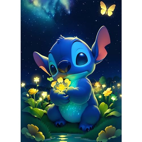 NAIMOER Cartoon Diamond Painting Stitch Diamant Painting Bilder, Diamond Painting Erwachsene Stitch Diamond Painting Bilder Cross Stickerei Set 5D Diamant Malerei für Home Décor 30x40cm von NAIMOER