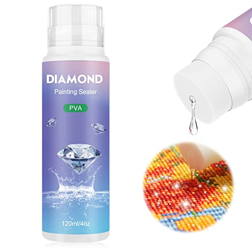 NAIMOER Diamond Painting Versiegelung, Diamond Painting Zubehör für glitzernde Bilder & Versiegelung von Diamanten, Versiegelung für 5D Diamond Painting und Puzzle (120 ml) von NAIMOER