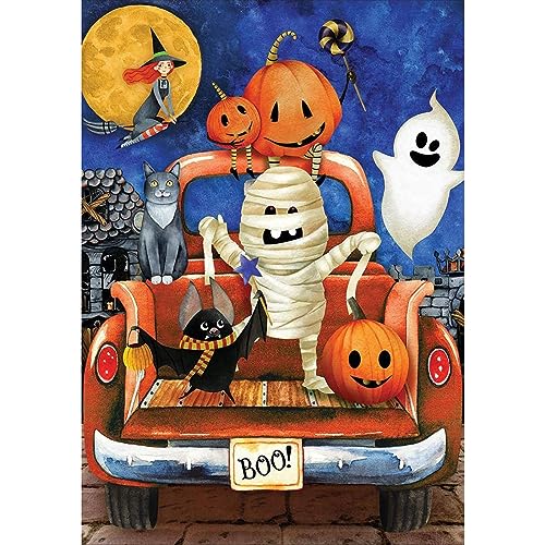 NAIMOER Halloween Diamond Painting Erwachsene, 5D Truck Diamant Painting Bilder Erwachsene, DIY Geist Diamond Painting Erwachsene Bilder Diamant Malerei Kinder Set für Home Dekor 30x40cm von NAIMOER