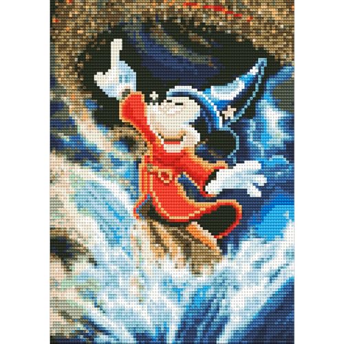 NAIMOER Mickey Diamond Painting Cartoon Diamant Painting Bilder, Diamond Painting Erwachsene Diamond Painting Bilder Magic 5D Diamant Malerei für Home Wand Décor(30x40cm) von NAIMOER