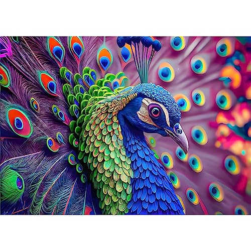 NAIMOER Pfau Diamond Painting Kits für Erwachsene Kinder, 5D Diamant Painting Bilder Peacock Landschaft Erwachsene, DIY 5D Diamond Painting Tiere Diamant Malerei Set für Home Wand Dekor 30x40cm von NAIMOER