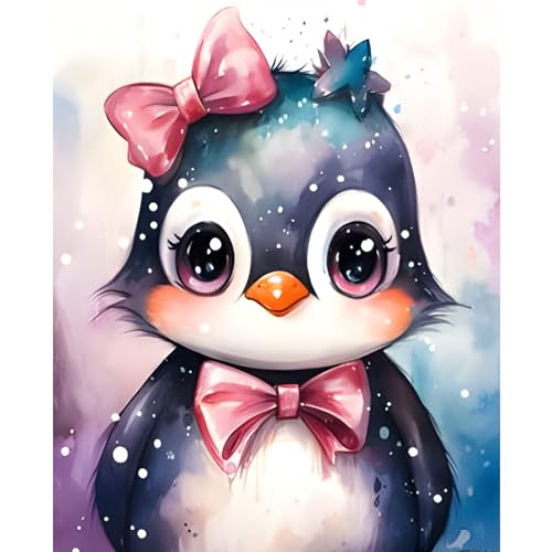 NAIMOER Pinguine Diamond Painting Erwachsene, Tiere Diamant Painting Bilder, Diamond Painting Set Erwachsene Tiere Diamond Painting Kinder 5D Diamant Malerei für Home Wand Décor(30x40cm) von NAIMOER