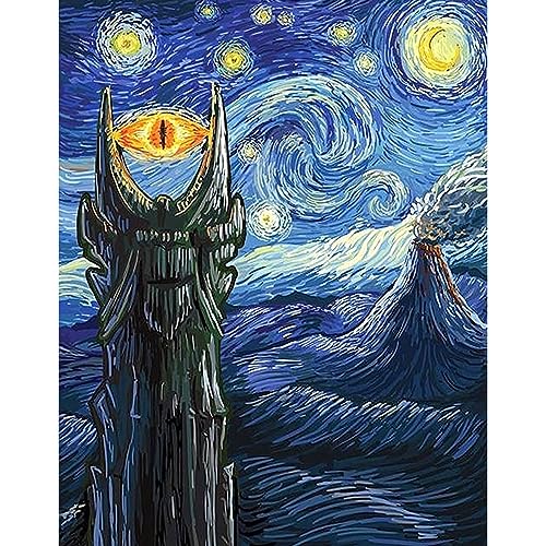 NAIMOER Van Gogh Painting Diamond Painting Sternennacht Diamant Painting Bilder, Diamond Painting Erwachsene Diamond Painting Bilder 5D Diamant Malerei für Home Wand Décor(30x40cm) von NAIMOER