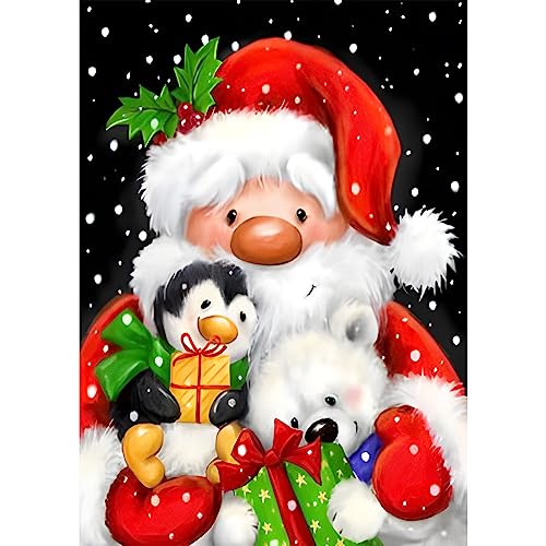 NAIMOER Weihnachtsmann Diamond Painting Kits für Erwachsene Kinder, 5D Diamant Painting Geschenke Bilder Erwachsene, Diamond Painting Weihnachten Bilder Kinder Malerei Set für Home Dekor 30x40cm von NAIMOER