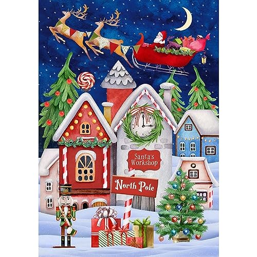 NAIMOER Winter Diamond Painting Erwachsene, 5D Haus Diamant Painting Bilder Erwachsene, DIY Weihnachten Diamond Painting Erwachsene Bilder Diamant Malerei Kinder Set für Home Dekor 30x40cm von NAIMOER