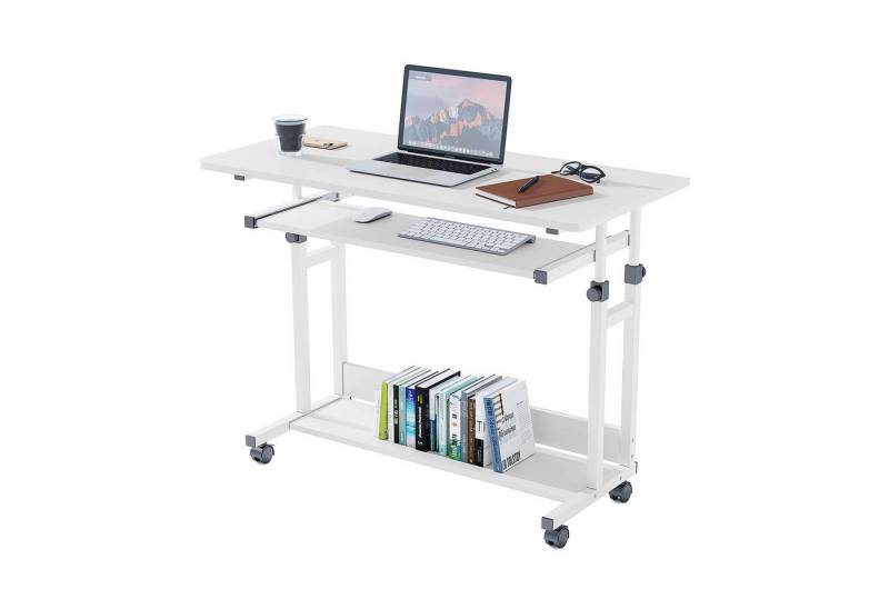NAIMP Computertisch Schreibtisch höhenverstellbar Beistelltisch mit Rollen von NAIMP