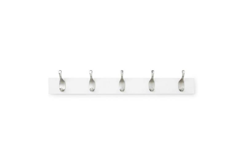 NAIPO Garderobenleiste Alsterwell Garderobenleiste, 57 cm Hakenleiste mit 5 Haken, Wandgarderobe für Mäntel, Jacken, Taschen, Weiß von NAIPO