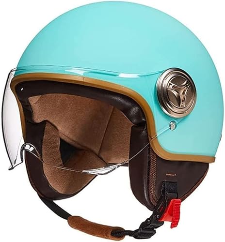NAIQIALUO Motorrad-Halbhelm Cool Girl Klassischer Vespa-Helm Vintage offener 3/4-Moped-Helm für Jugendliche Männer Frauen Roller ATV Cruiser-Helme, DOT/ECE-zugelassener Leichter Helm E NAIQIALUO Motorrad-Halbhelm Cool Girl Klassischer Vespa-Helm Vintage offener 3/4-Moped-Helm für Jugendliche Männer Frauen Roller ATV Cruiser-Helme, DOT/ECE-zugelassener Leichter Helm E von NAIQIALUO
