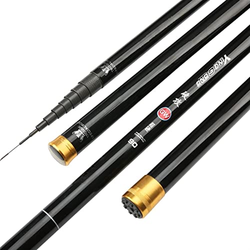 NAIYAN Angelruten Teleskoprute Stipprute High Carbon 8m 9m 10m 11m 12m 13m Power Hand Pole Angelrute Ultra Hard Super Light Teleskopstange Stick (Length : 8m and Tips) von NAIYAN